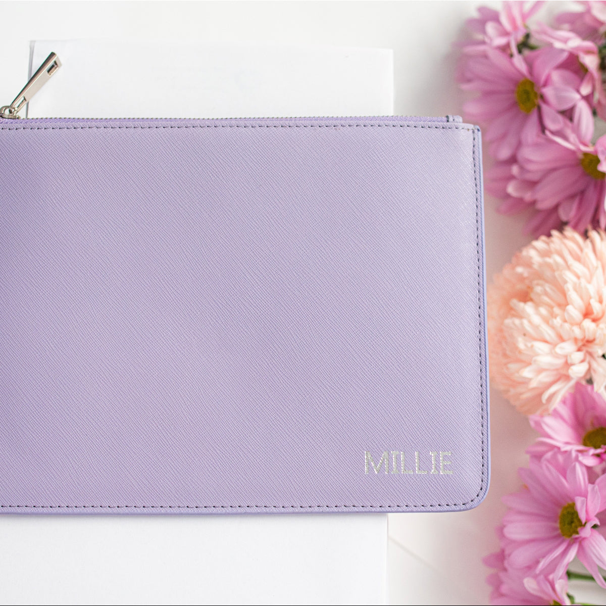 Miss London pouch lilac leather personalised initials or name by Miss ...